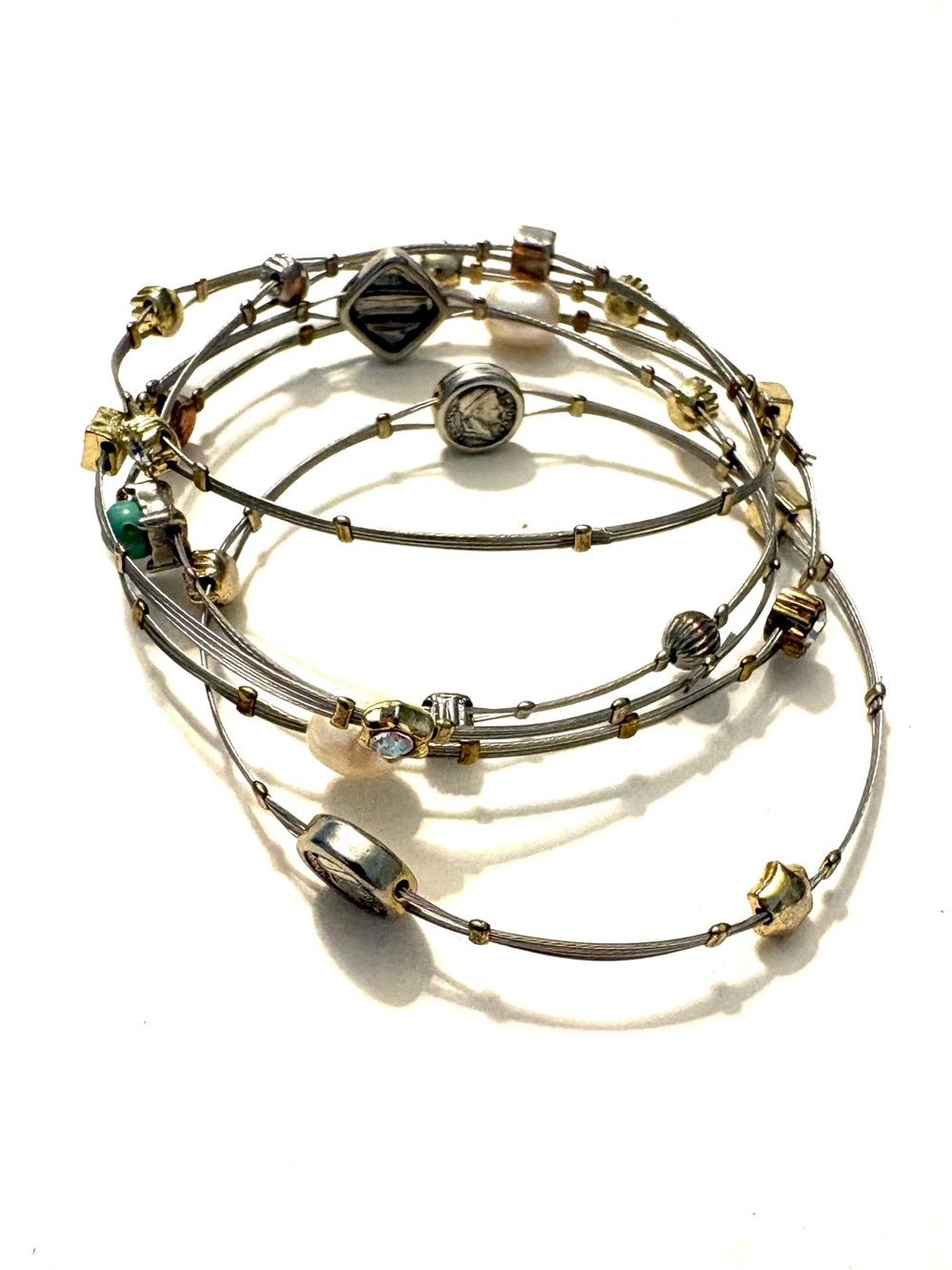 FASHION JEWELRY Love Bracelet 3500:
Set of 5 Clear/Silver/Gold